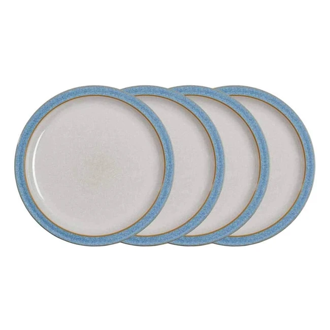 Denby 381048905 Elements 4 Piece Dinner Plate Set - Blue, High Quality & Durable