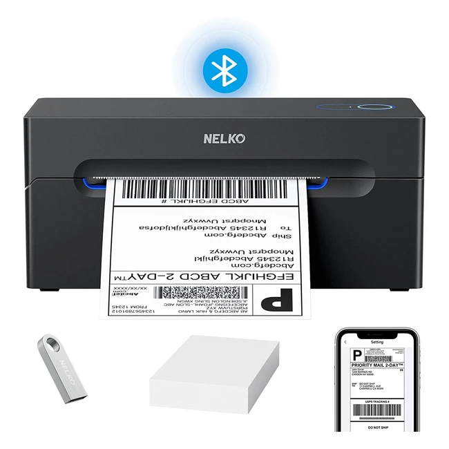 Nelko Bluetooth Thermal Label Printer - Wireless 4x6 Shipping Label Printer for 