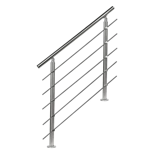Barandilla de acero inoxidable para escaleras y balcones - 150cm - Resistente y duradera