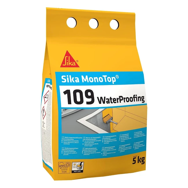 Sika Monotop 109 Waterproofing Grigia - Malta Cementizia Monocomponente - 5kg