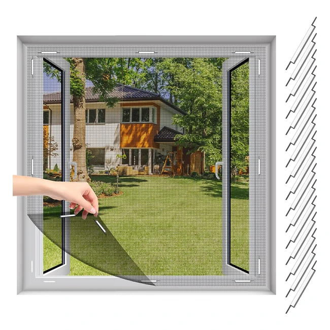 Wothfav Magnetic Fly Screen for Windows - Adjustable Mosquito Net - Max 150x150c