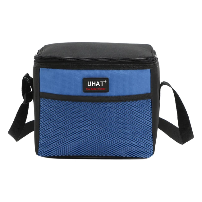 uhat Adult Cooler Lunch Box - Small 5L Dual Compartment Thermal Bag for Work, School, Day Trip - Blue