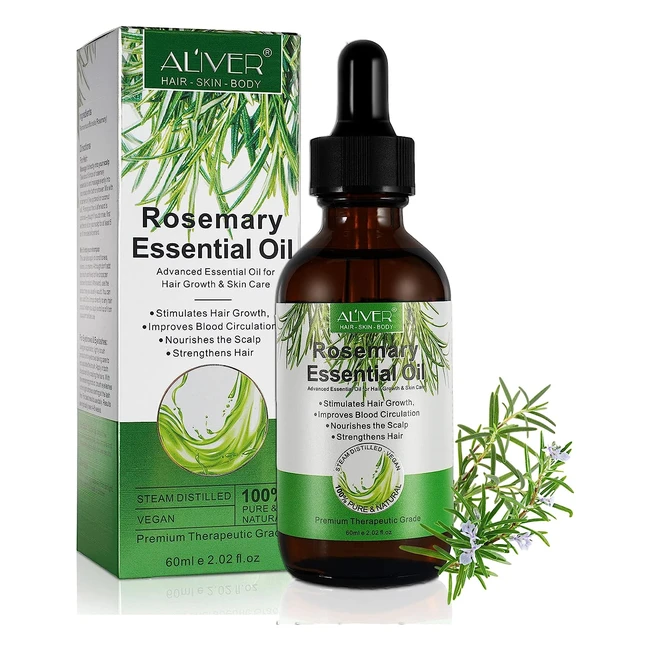 Rosemary Essential Oil for Hair Growth - Strengthens Hair, Nourishes Scalp - 202 oz