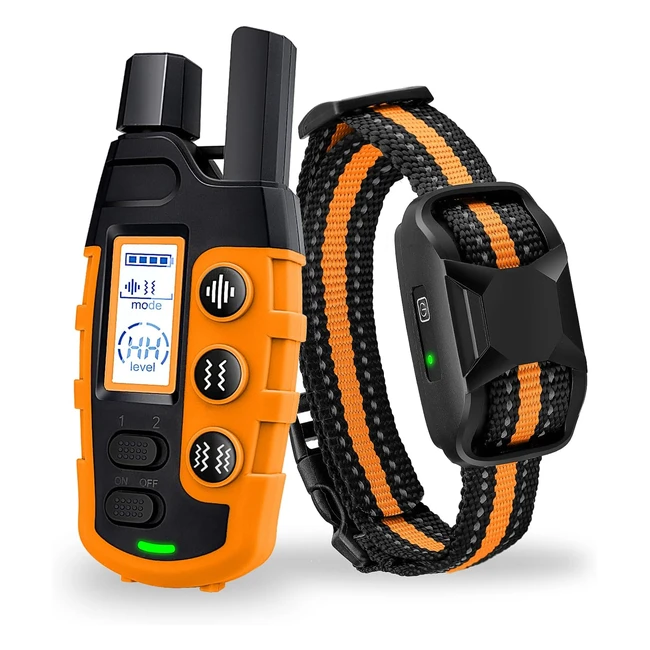 Wizco Dog Collar 3300ft Training Collar for Dogs | Rechargeable Waterproof E-Collar with Beep & Vibration | 18 Levels | Small Medium Large | Orange