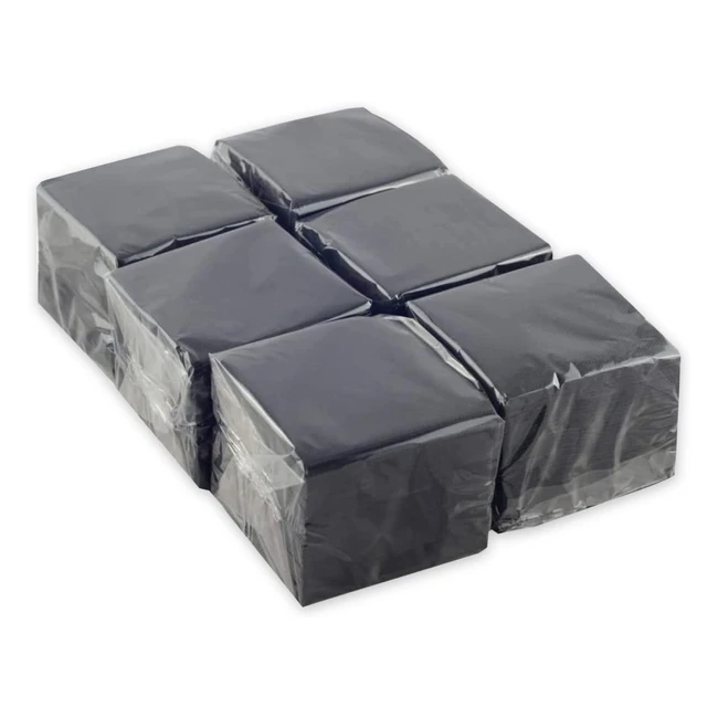 Hostelnovo Pack of 600 Black Table Napkins - Disposable Paper - Micro Quilted - Ideal for Catering Bars and Parties