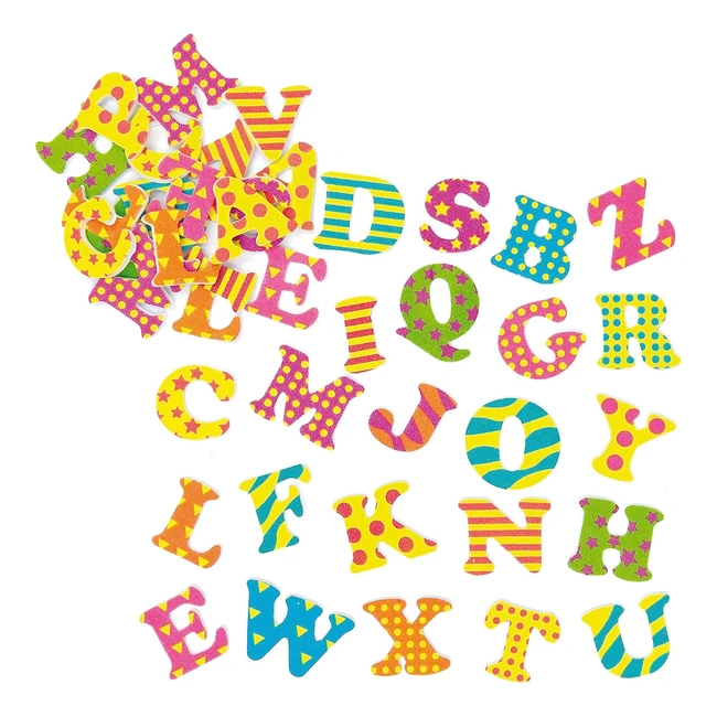 Baker Ross AF422 Funky Uppercase Alphabet Stickers - Pack of 400 - Self-Adhesive - Fun Foam Shapes
