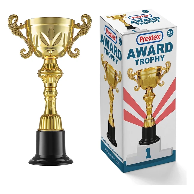 Trofeo Prextex para celebraciones y premios - 25 cm - Oro - Plstico ABS de alt