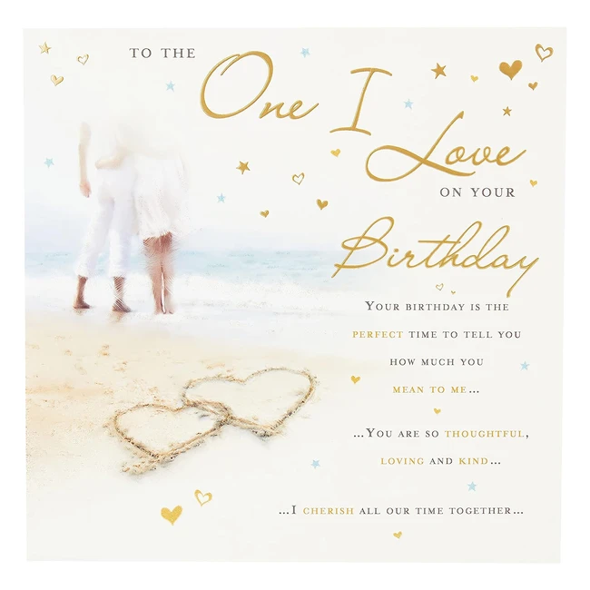 Carte d'anniversaire traditionnelle One I Love - Carré de 223 mm - Piccadilly Greetings Gris
