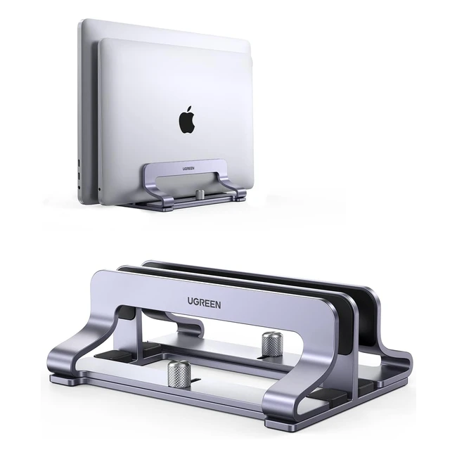 UGreen Vertical Laptop Stand for Desk - Dual Slot Holder - Adjustable - MacBook Air Pro Surface Laptop 4 LG Gram 17