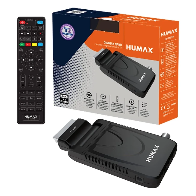 Humax Decoder Digitale Terrestre DVBT2 HD2023T2 Digimax Nano - Telecomando 2 in 