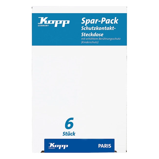 Kopp Paris Sparpack 6 Schutzkontaktsteckdosen, Berührungsschutz, 16A 250V, IP20, Arktisweiß