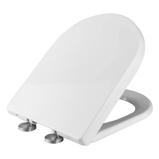 Ibergrif M41001 - Sedile WC Copriwater Universali D - Chiusura Ammortizzata - Facile da Pulire - Bianco