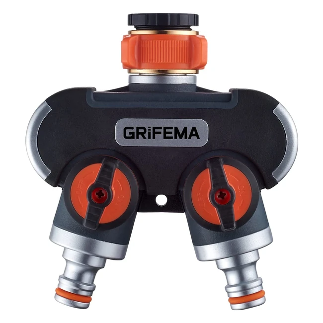 Grifema GE14012 - Distributore Irrigatori 2 Vie - Controllo Flusso - Arancione/Nero