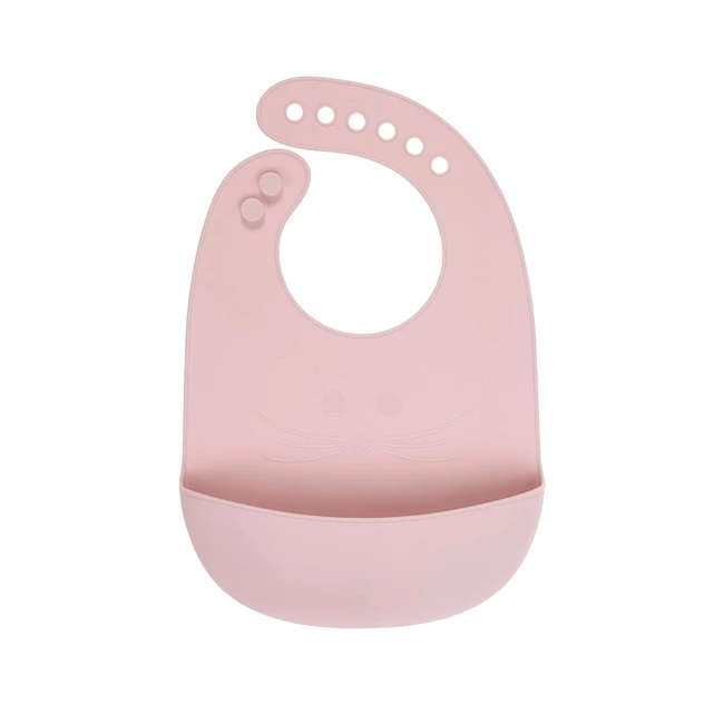 Lässig Silikonlätzchen mit Auffangschale Little Chums Mouse Rose - Nr. 12345 - BPA-frei