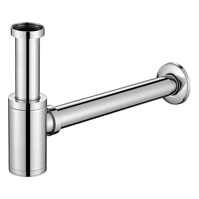 Sifone universale per lavabo bagno in acciaio inox 1 14 x 32 mm - Altezza regolabile 1523 cm - Con manicotto in gomma antiodore - Cromato