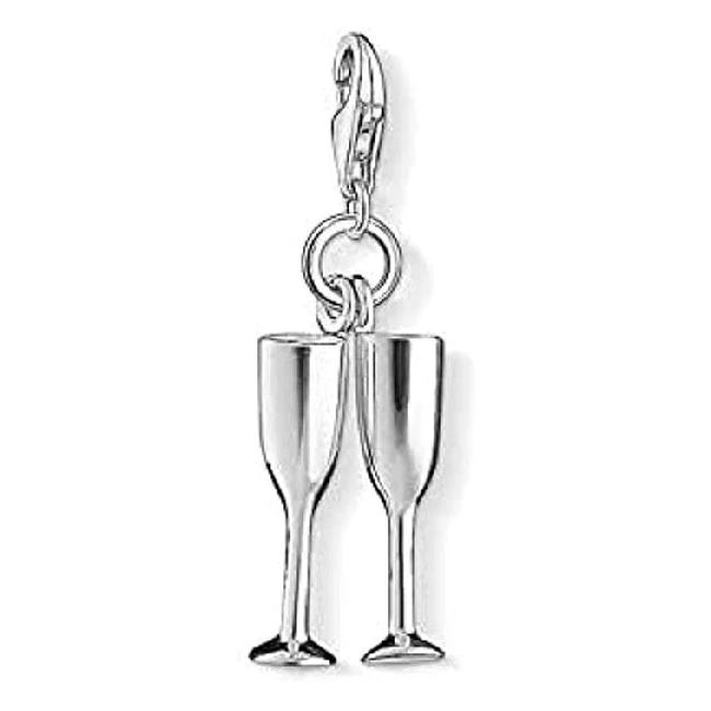 Thomas Sabo Women Charm Pendant - Champagne Flutes - 925 Sterling Silver - 128800112