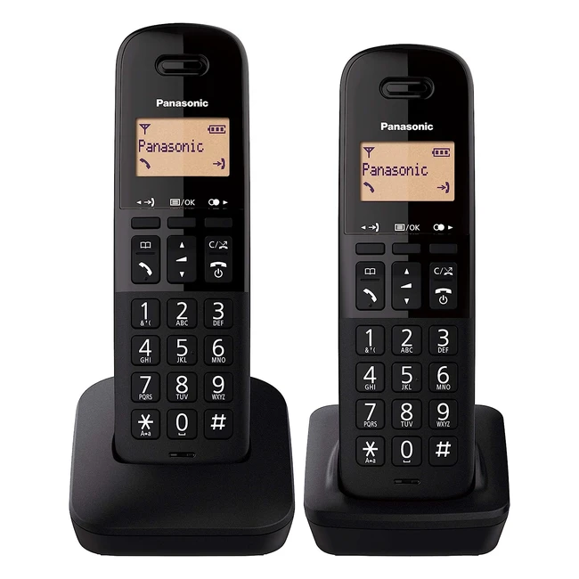 Teléfono Inalámbrico Panasonic KXTGB612 - Bloqueo de Llamadas - 18 Horas Conversación - 200 Horas en Espera - Agenda 50 Contactos - Negro