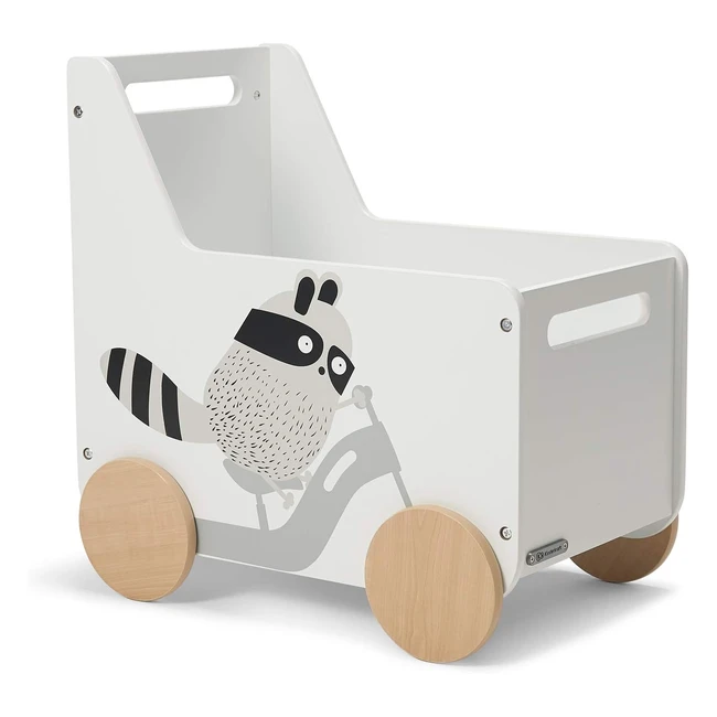 Caja para juguetes Kinderkraft Raccoon - Espaciosa y práctica - MDF laminado - Hasta 20kg - Blanco