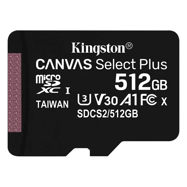 Tarjeta microSD Kingston Canvas Select Plus 512GB Clase 10