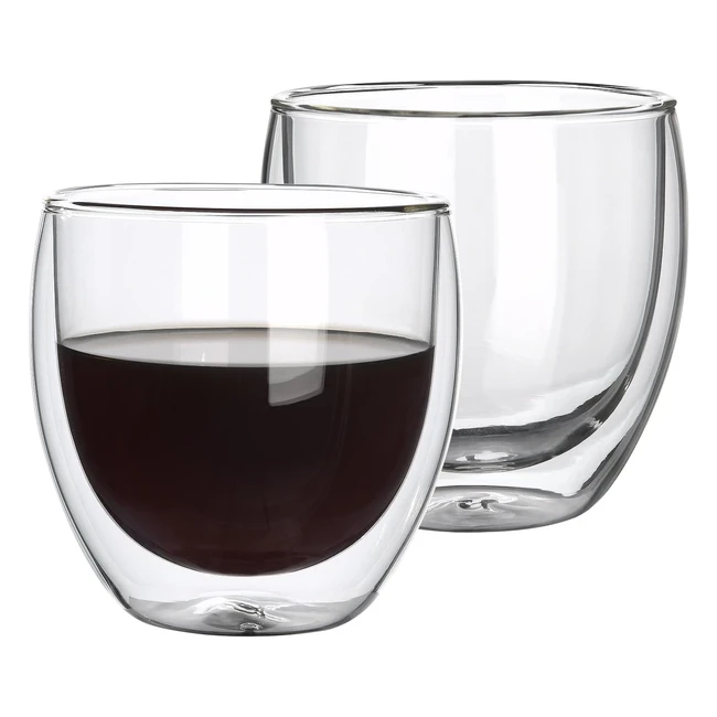 Tazas de café de cristal de doble pared transparente - Hotder Glastal 250ml2