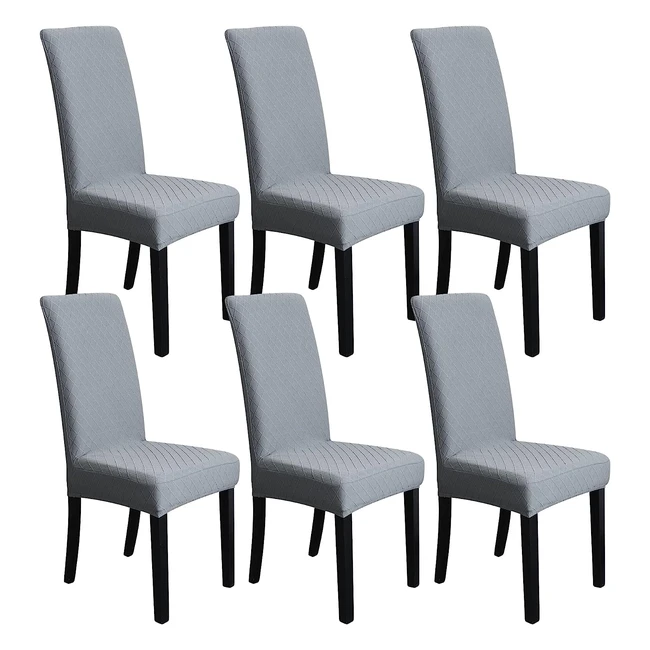 Lot de 4 housses extensibles pour chaises de salle à manger - Gris clair - Amazon Basics