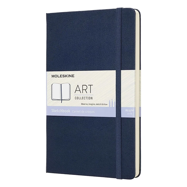Carnet de croquis Moleskine 13x21 cm, couverture rigide, idéal pour stylos, crayons et fusains