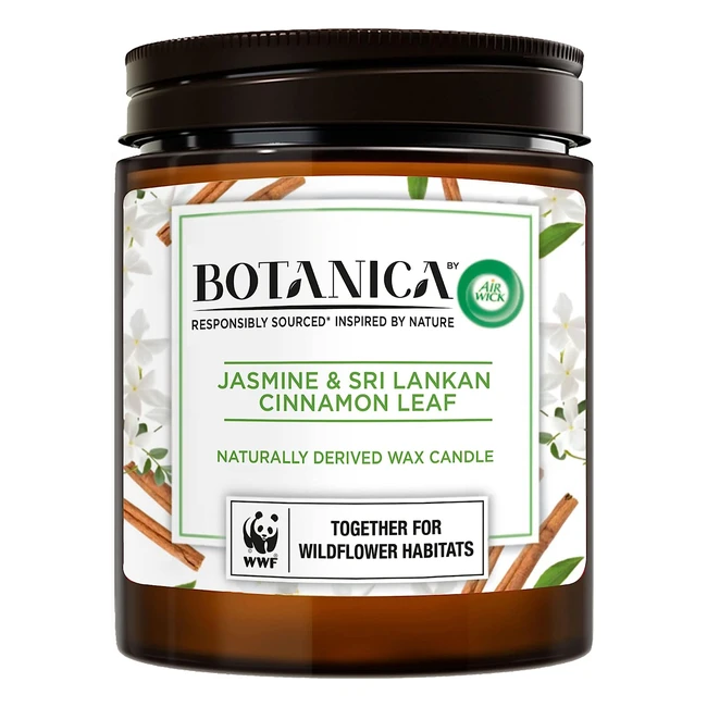 Botanica by Air Wick Candle - Jasmine  Sri Lankan Cinnamon Leaf - 500g