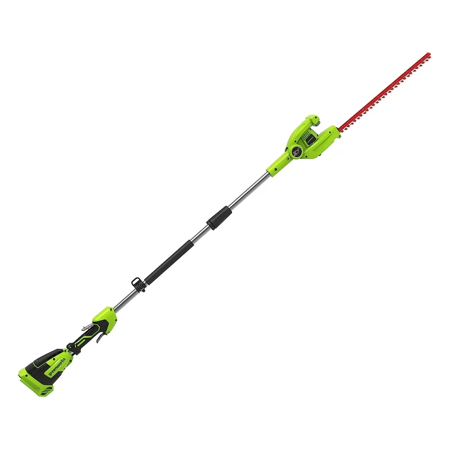 Greenworks G40PHA Cordless Pole Hedge Trimmer - 51cm Dual Action Blades - Cuts up to 18mm - 125 Degree Head Pivot