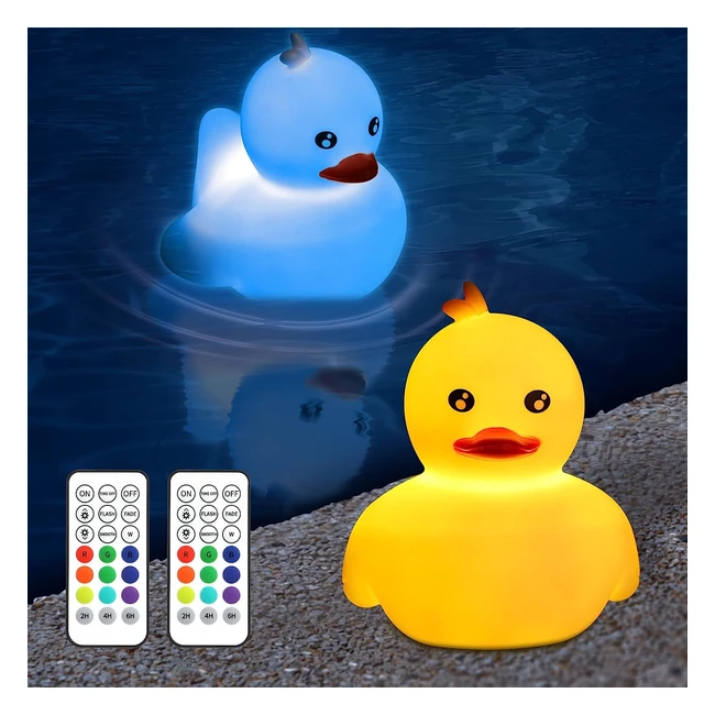 Moxled Schwimmendes Poollicht Enten LED Poollicht mit Fernbedienung Wasserdicht 