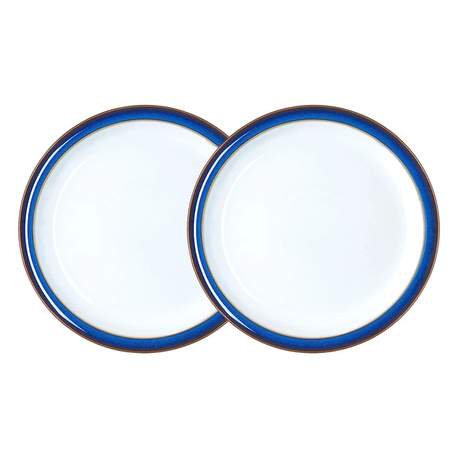 Denby 1048803 Imperial Blue Small Plate Set - Handcrafted High Quality Dishwas