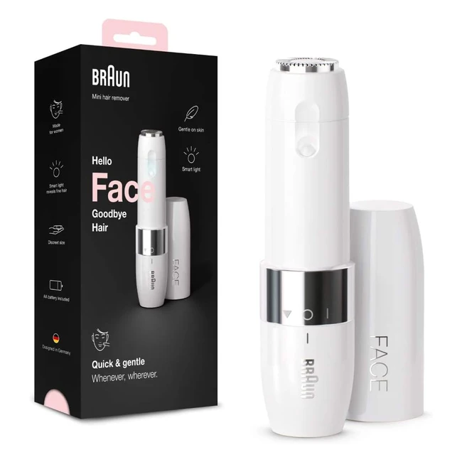 Braun Face Mini Haarentferner FS1000 - Elektrischer Gesichtshaarentferner für Frauen - Schnell, sanft und effizient - Weiß