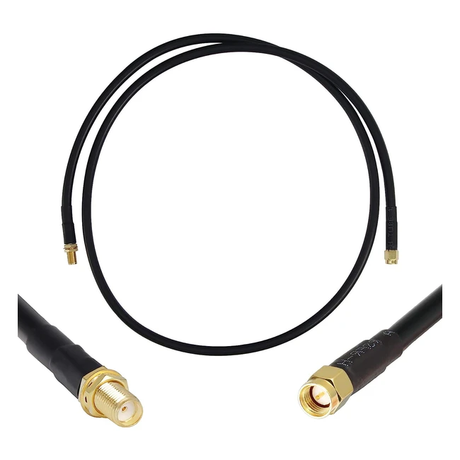 Cable de cobre puro coaxial de baja prdida 1m SMA macho a SMA hembra para antena 3G/4G/5G/6G/LTE/ADSB/HAM/GPS/WIFI/RF
