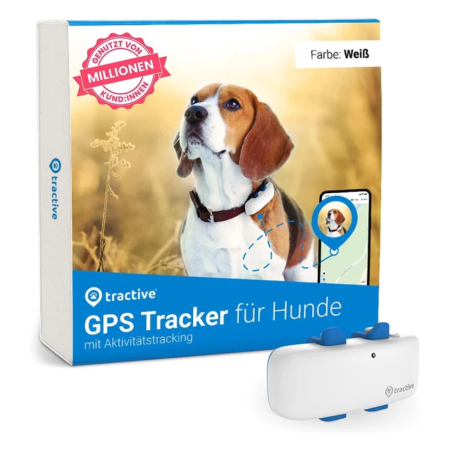 Tractive GPS Tracker Hund - Empfohlen von Martin Rütter - Liveortung - Wasserdicht - Unbegrenzte Reichweite