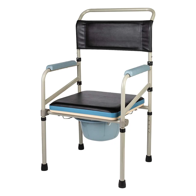 Vonoya Lightweight Bedside Commode w/ Removable Seat Pad - Portable & Foldable Commode Chair - Adjustable Height - Supports up to 150kg