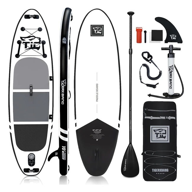 TigerxBang Stand Up Paddle Boards - Premium SUP Board Accessories - 106 x 32 x 6 - Lightweight & Flexible