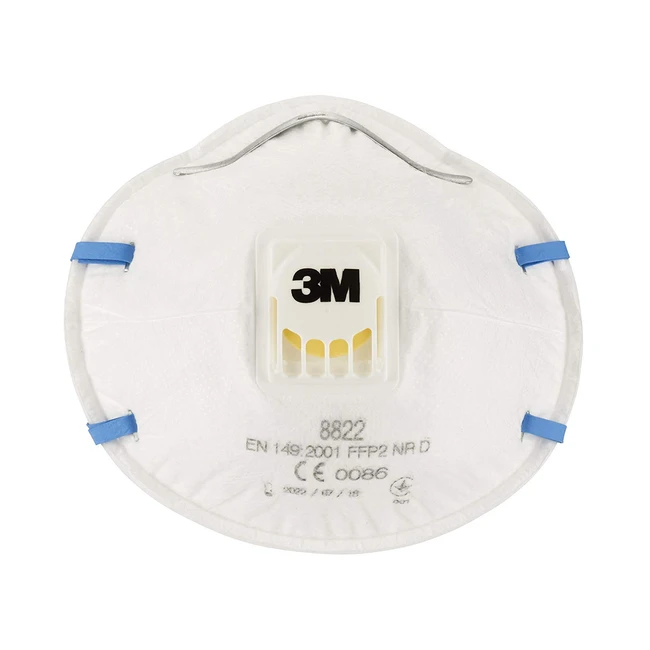 Respiratore 3M 8822C3 Anti Polvere con Valvola Bianco - Protezione Ottimale