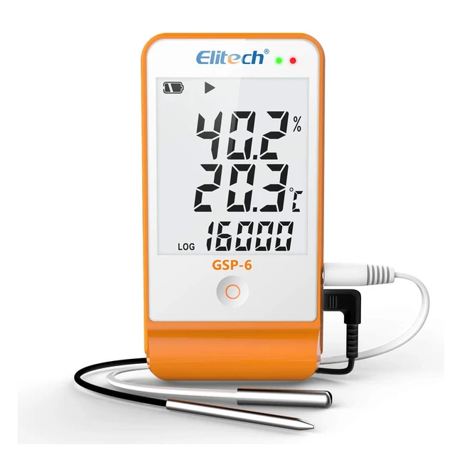 Registrador de Datos de Temperatura y Humedad Elitech GSP6 - 16000 Puntos - Alta Precisión
