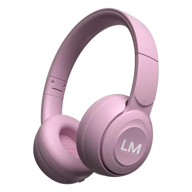 Cuffie Bluetooth On-Ear Louisemann LM2 - Bassi Profondi, Microfono Incorporato - Rosa