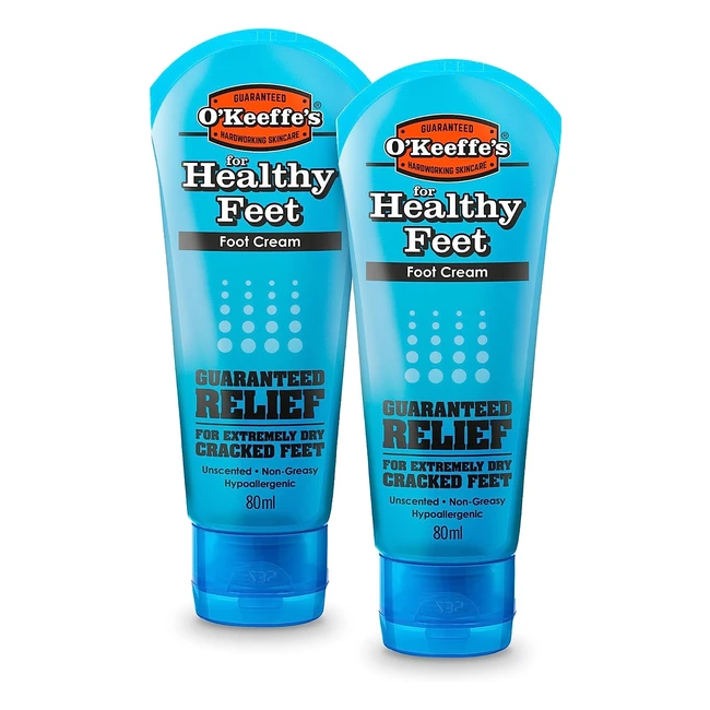 OKeeffes Healthy Feet 80ml 2 Pack - Hydrates  Relieves Dry Cracked Feet