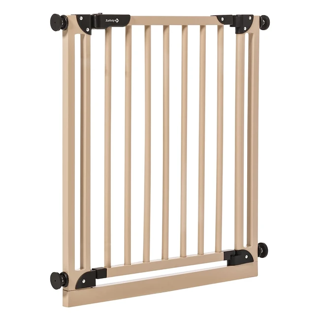 Safety 1st Essential Wooden Gate - Pressure Fit Gate without Drilling - Baby Gate for Widths 73-80 cm - Extends up to 94 cm - Natural Wood