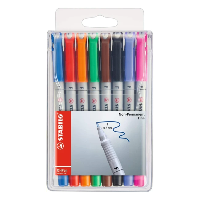 Stabilo OHP Pen wasserlöslich, fein, 8 Farben