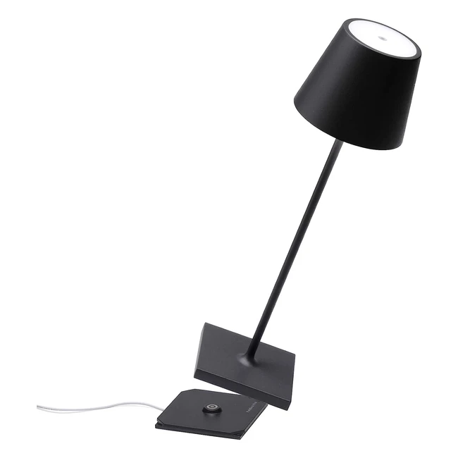 Lampe de table LED sans fil rechargeable Zafferano Poldina Pro Black - Édition Limitée