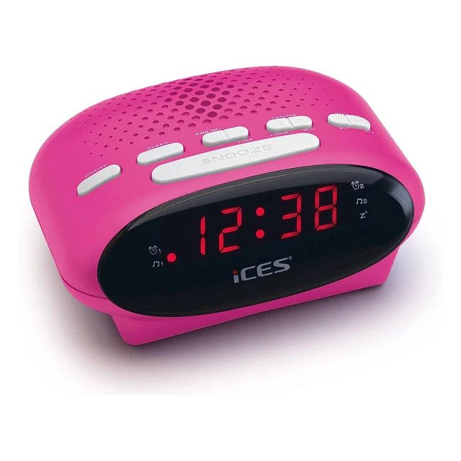 Radioreveil Ices ICR210 avec minuterie d'alarme, rose
