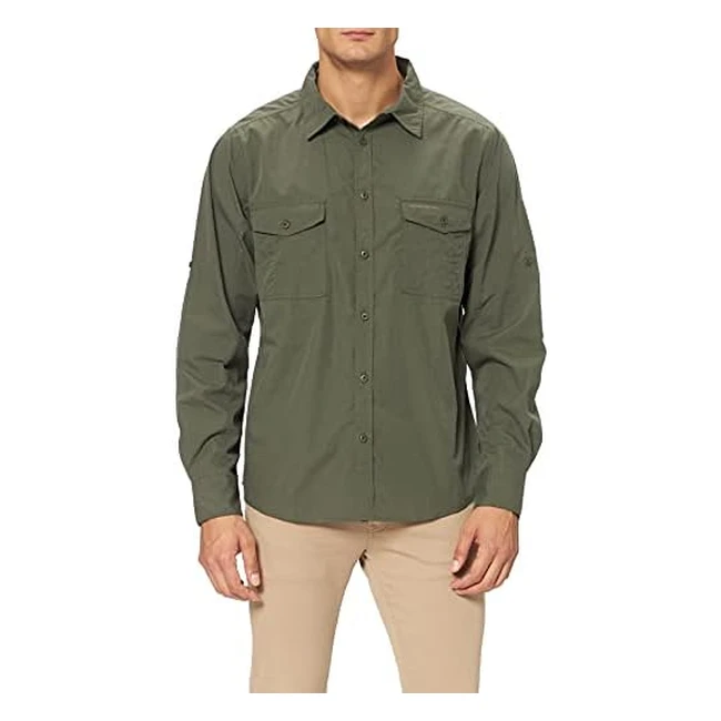Craghoppers Kiwi LS Shirt - Cedar 80 | Durable, Stylish, Recycled