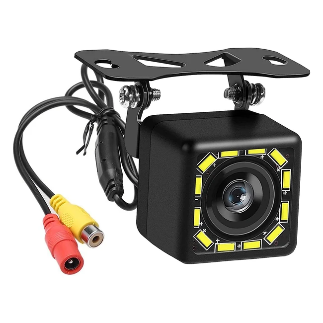 DIYarts 12V Car Reversing Camera - HD CCD, 170° Wide Angle, 12 LED Night Vision
