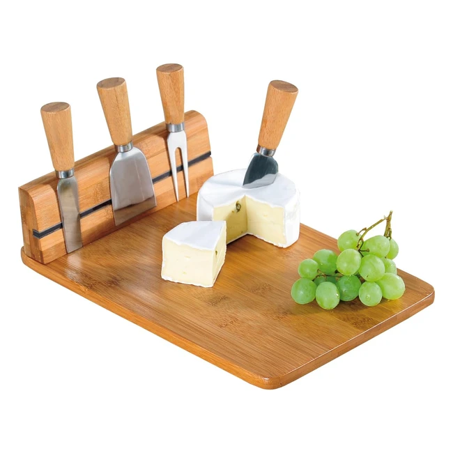 Planche à fromage Kesper en bambou avec couverts - 30x20x8 cm - Blanc