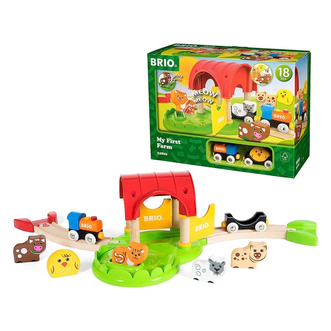 Brio Mi Primera Granja - Juguete Educativo para Niños de 18 Meses - Incluye 12 Piezas y 5 Animalitos