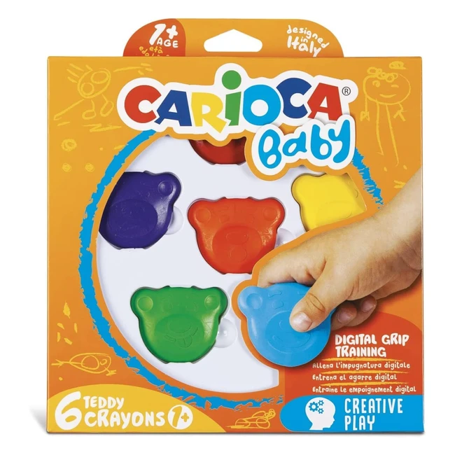 Lot de 6 crayons de cire en forme d'ourson multicolore - Carioca 42956