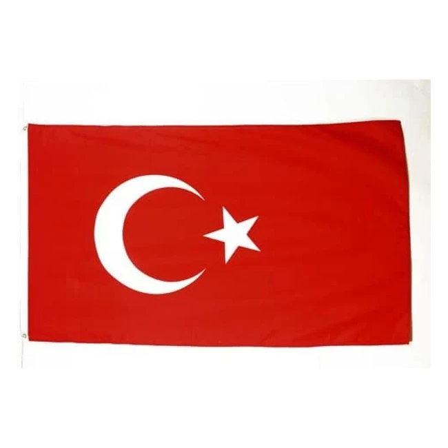 Bandera de Turquía 150x90cm - Marca AZ - Ref. 90x150cm - Poliéster 100D
