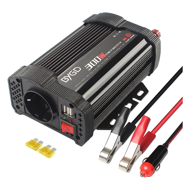 BYGD 300W Inverter Auto Convertitore Potenza Adattatore Presa Elettrica Trasformatore - Onda Sinusoidale Modificata